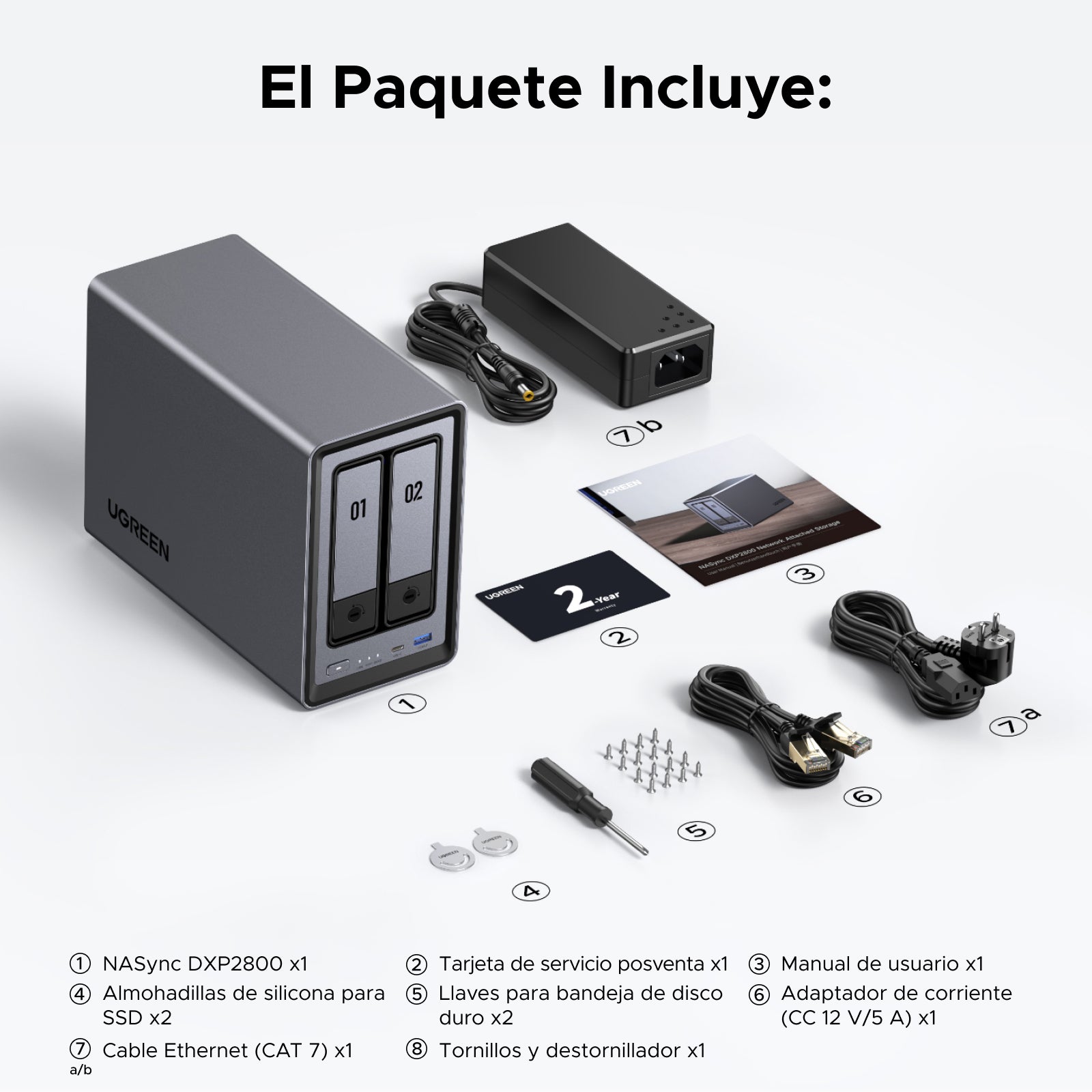 UGREEN DXP2800 NAS para hogar y oficina | servidor multimedia 4K